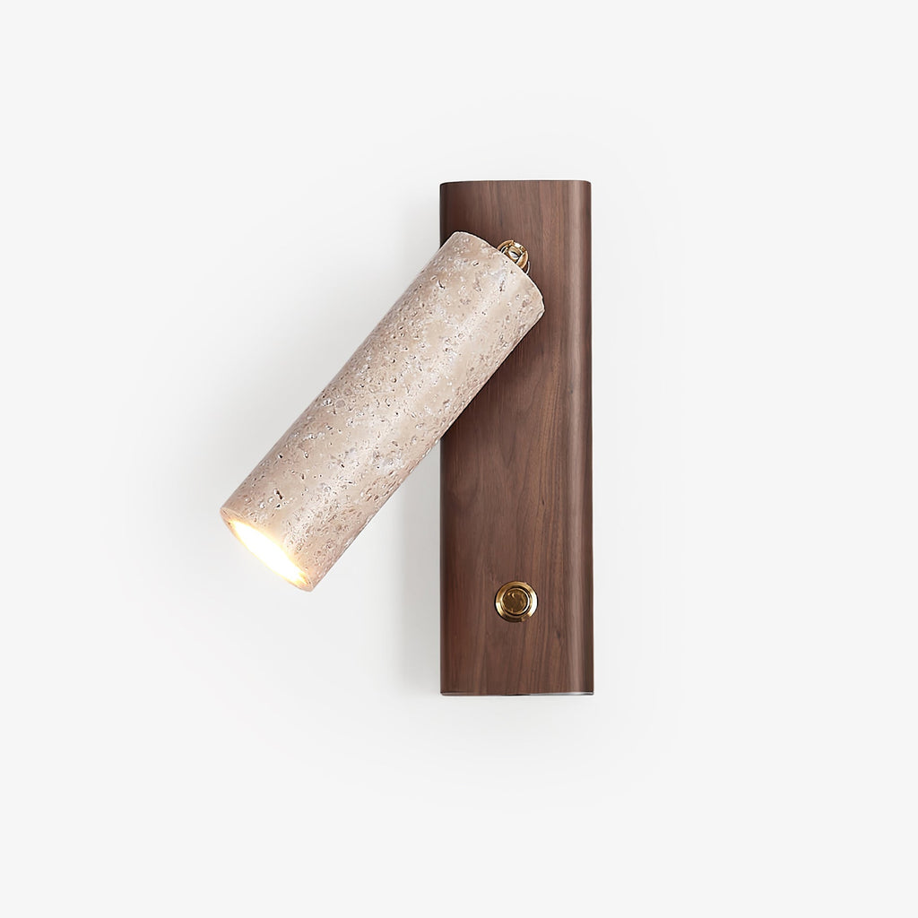 Ornoria Cylindrical Wall Sconce in Travertine