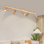 Japanese Wooden LED Semi-Flush Mount Ceiling Light | 2 Light