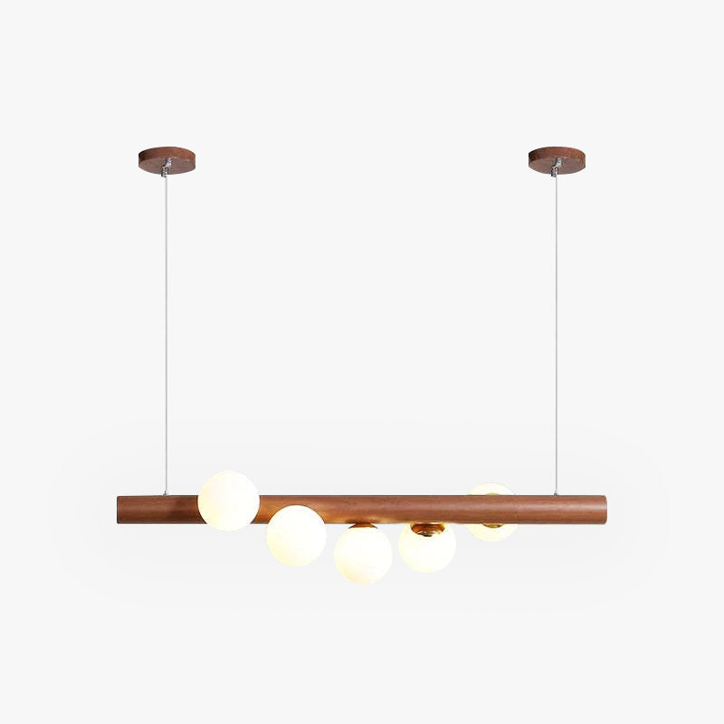 Valentina Glass Bubble Pendant Light Wood/Walnut