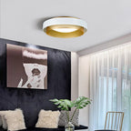Arisha Modern Ring Ceiling Light, Metal/Acrylic, Black/White, Living Room