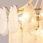 Kristy Elegant Pearl/Glass/Metal Chandelier, White