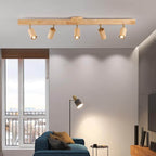 Japanese Wooden LED Semi-Flush Mount Ceiling Light | 2 Light