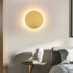 Kyris Round Minimalist Wall Sconce Black/Gold/White. Living Room