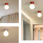 Scandinavian Glass Globe Semi-Flush Ceiling Light | 1-Light