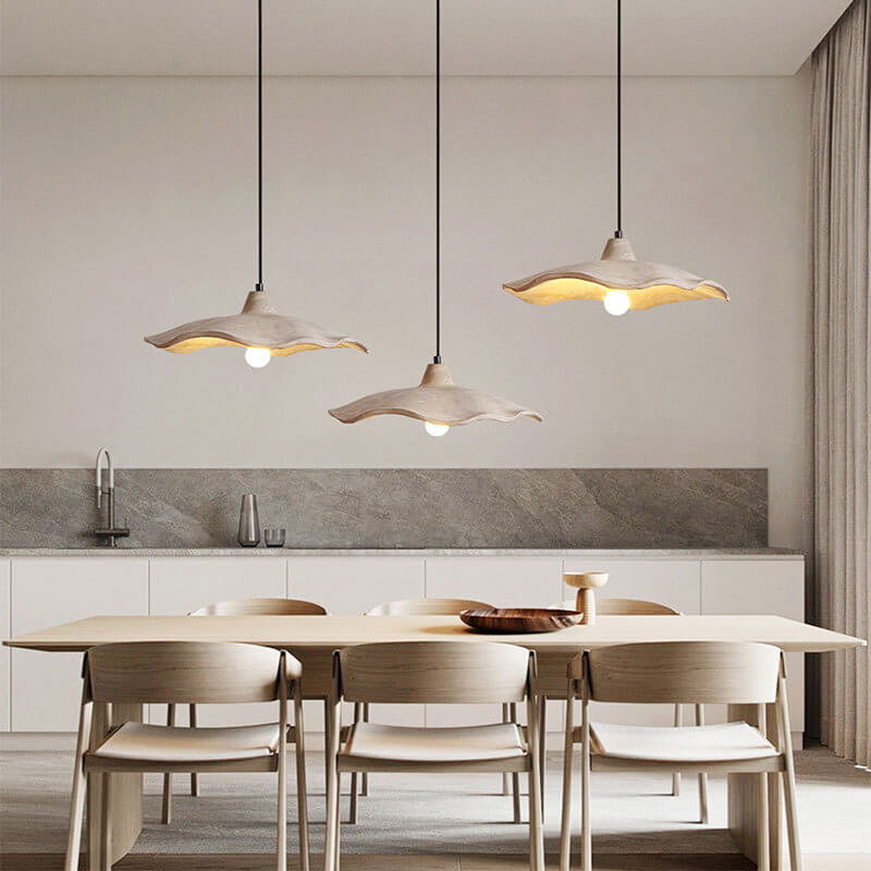 Japanese Vintage Cement Flower Pendant Light | 1-Light