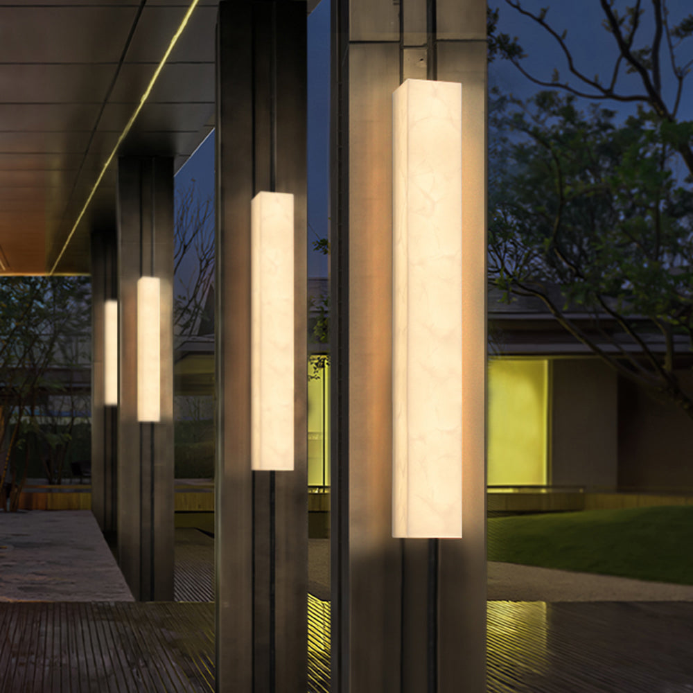 Ayen Modern Rectangular Outdoor Wall Lamp, White