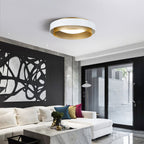 Arisha Modern Ring Ceiling Light, Metal/Acrylic, Black/White, Living Room