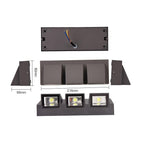 Vexto Modern Black Metal LED Outdoor Wall Lamp