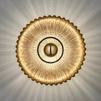 Nordic Vintage Ribbed Glass Round LED Wall Sconce | 1-Light
