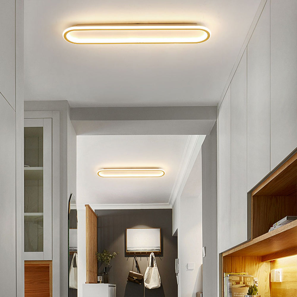 Sana Minimalist Oval Ceiling Light Black/Gold/Rose Gold