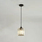 Vina Modern Cluster Cylinder Glass Pendant Light, Black/Gold