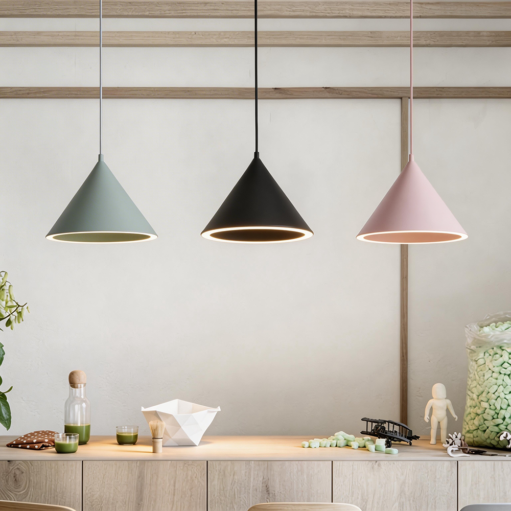 Valentina Minimalist LED Pendant Light White/Black Bedroom Acrylic