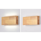 Japanese Wooden Square LED Wall Light | 1-Light