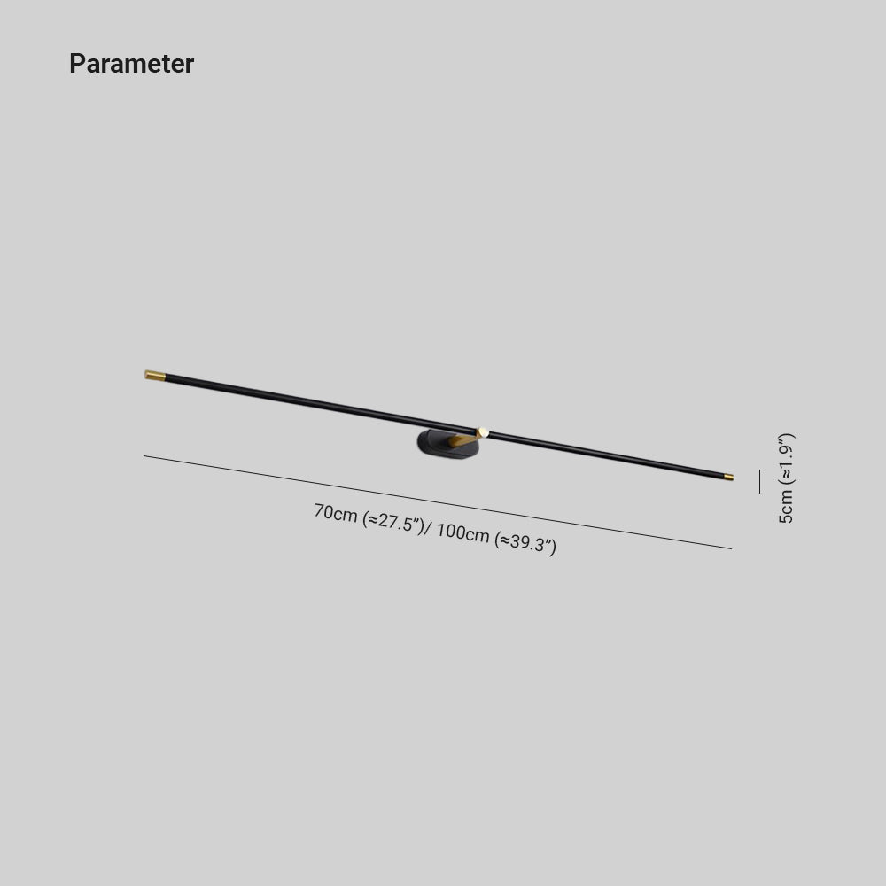 Ivox Minimalist Linear Wall Sconce Gold & Black
