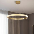 Kristy Modern Ring Metal/Acrylic LED Pendant Light, Black/Gold