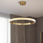 Kristy Modern Ring Metal/Acrylic LED Pendant Light, Black/Gold