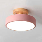 Orya Round LED Flush Mount Ceiling Light Modern Wood Colorful