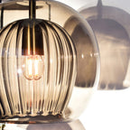 June Glass Globe Pendant Light Clear & Amber