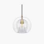 June Glass Globe Pendant Light Clear & Amber