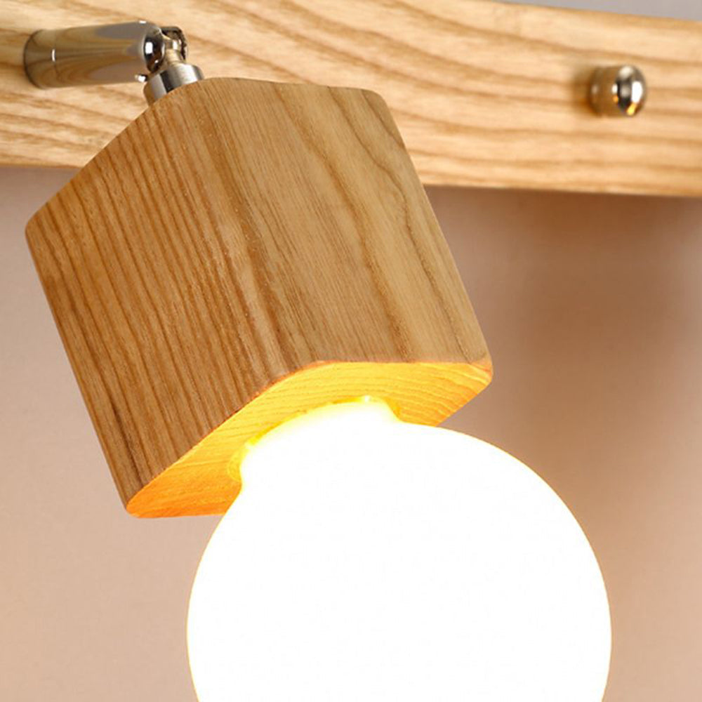 Winna Square Adjustable LED Wall Sconce Natural Metal/Wood