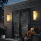 Yoru Semi-Cylindrical Wall Sconce. Metal/Glass. Outdoor