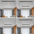 Arisha Ceiling Light Linear Modern LED Black Living Room Metal