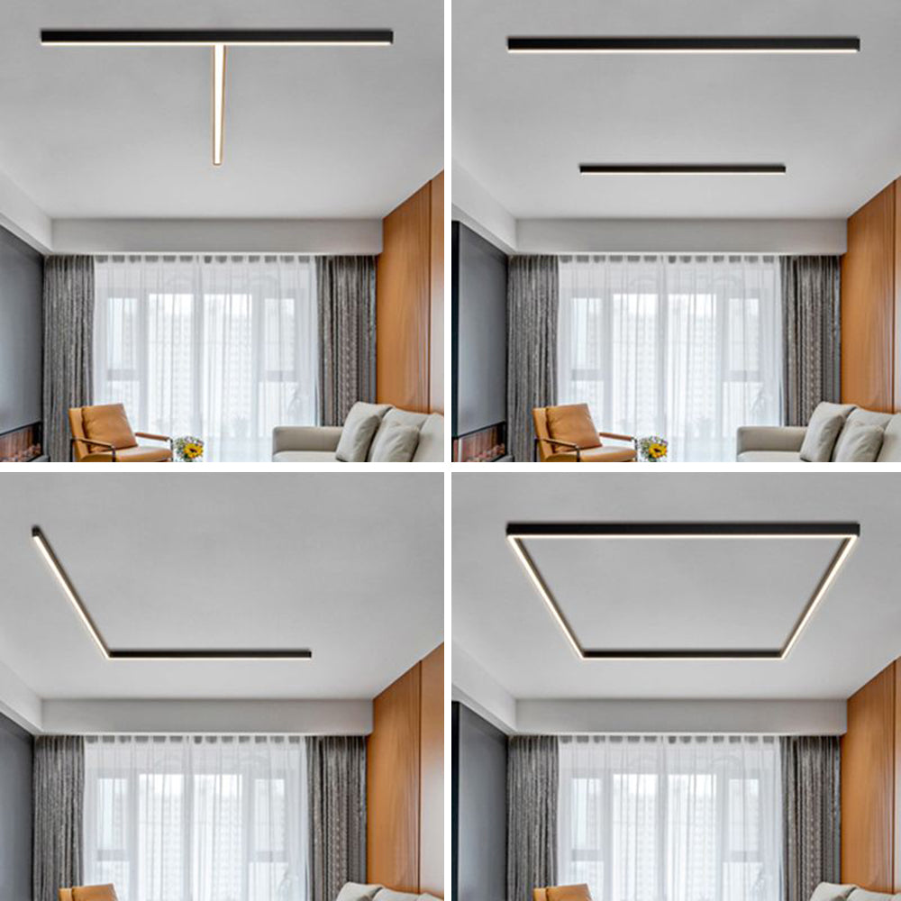 Arisha Ceiling Light Linear Modern LED Black Living Room Metal