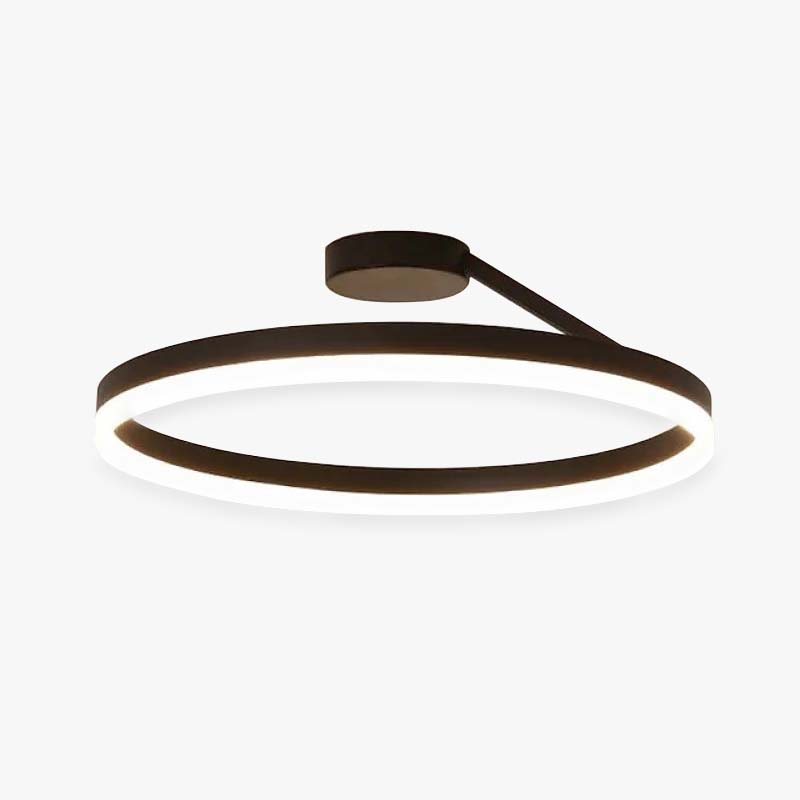 Solen Modern Circle Flush Mount Ceiling Light, Black & White