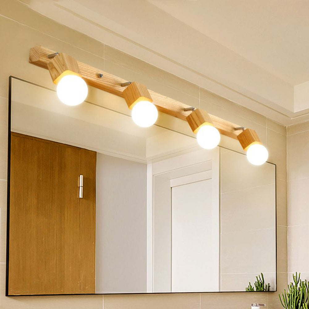 Winna Square Adjustable LED Wall Sconce Natural Metal/Wood