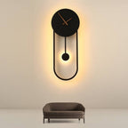 Arisha Nordic Clock Wall Lamp, Gold & Black