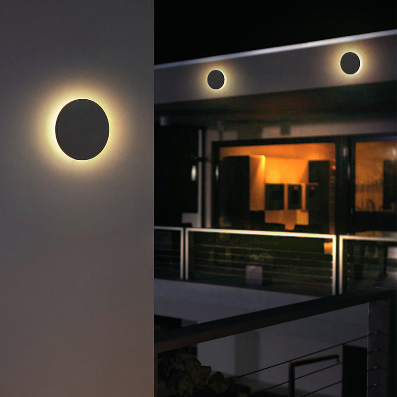 Klyne Minimalist Round/Square Outdoor Wall Lamp LED, Black/White
