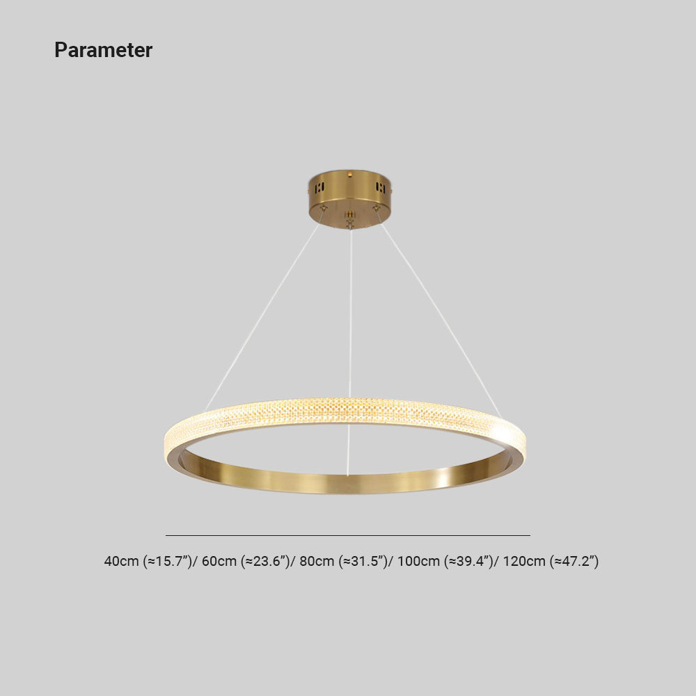 Kristy Modern Ring Metal/Acrylic LED Pendant Light, Black/Gold