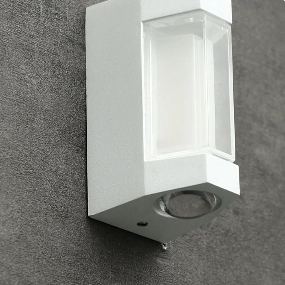 Marve Nordic Up Down Outdoor Wall Lamp, White/Black