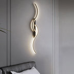 Lumor Modern Wave Design Wall Sconce Black/Gold Living Room