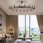 Arisha Modern Blown Linear Metal Multi-heads Chandelier