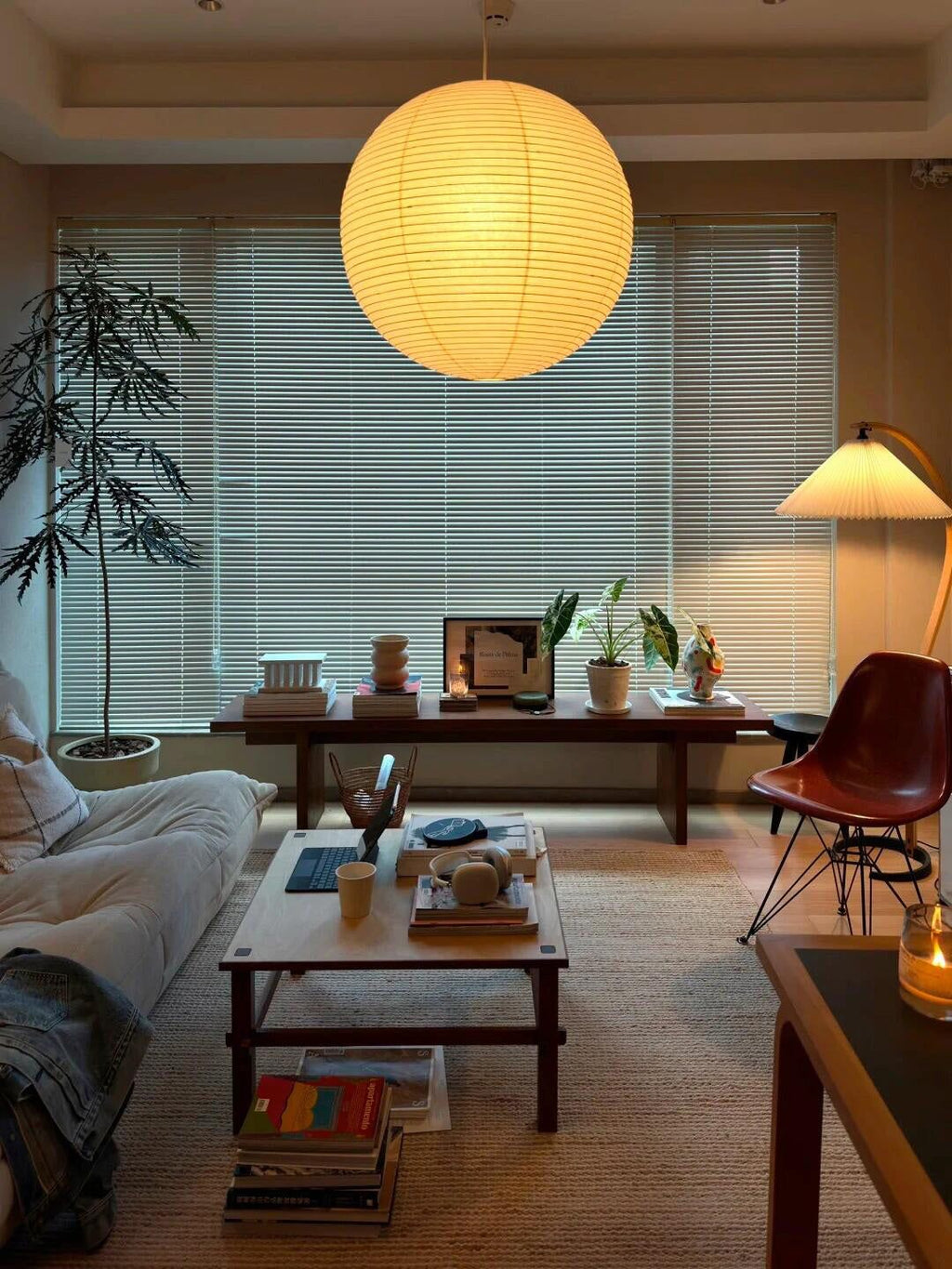 Washi Paper Suspension Lamp for Living Room