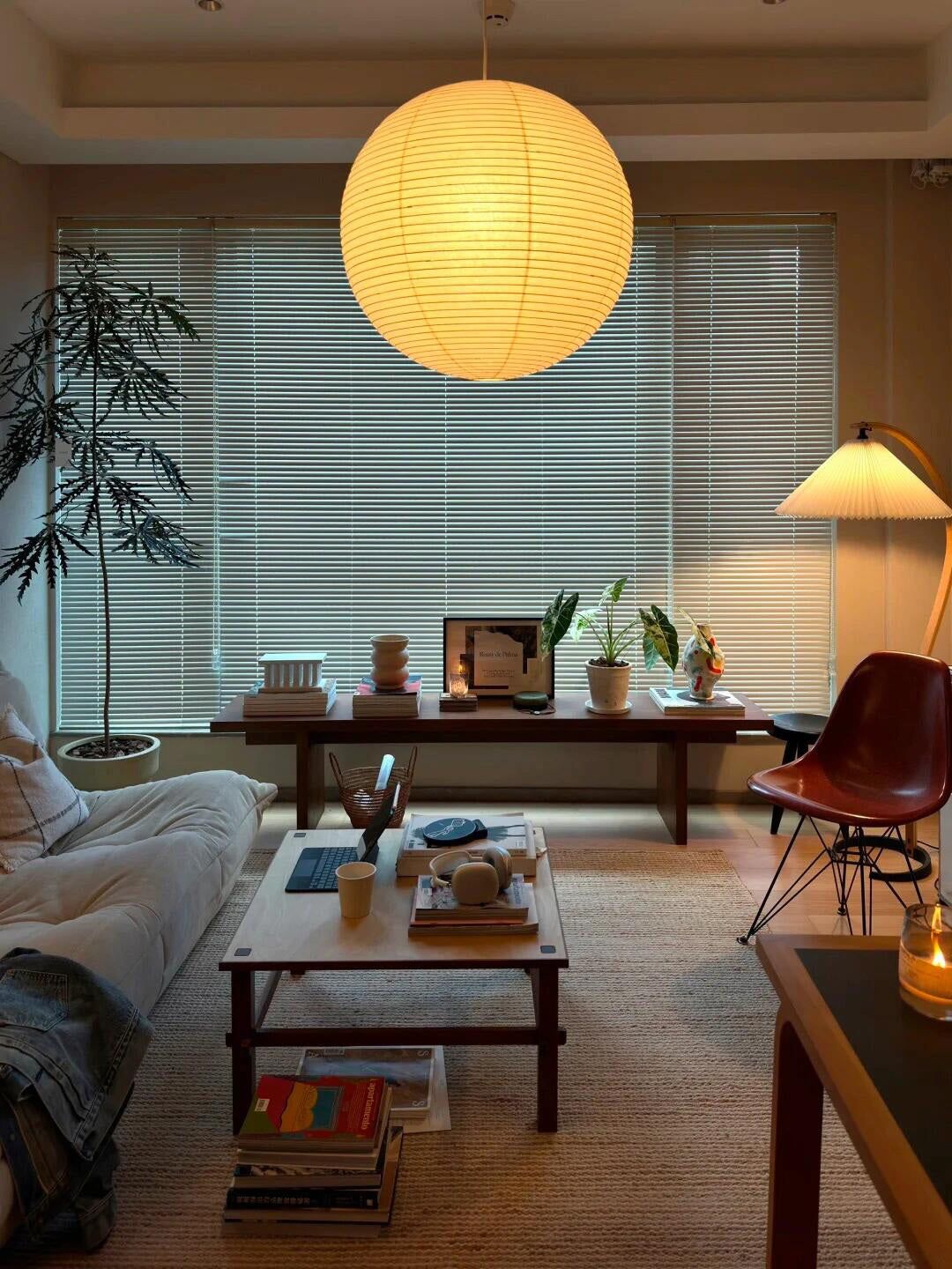 Washi Paper Suspension Lamp for Living Room