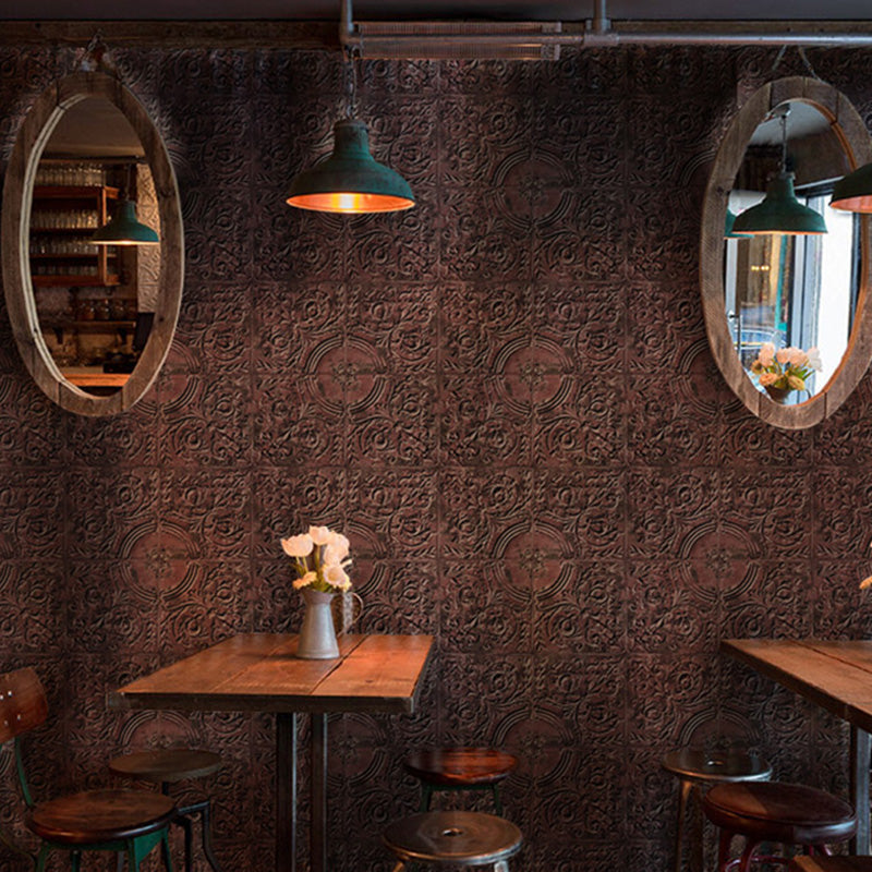 3D Print Metallic Carving Wallpaper for Theme Restaurant Decoration in Neutral Color, 33' by 20.5"