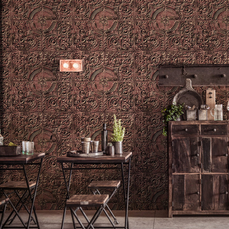 3D Print Metallic Carving Wallpaper for Theme Restaurant Decoration in Neutral Color, 33' by 20.5"
