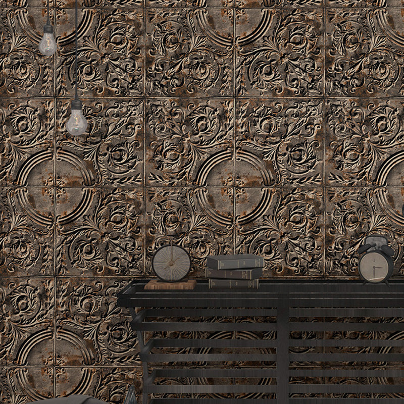 3D Print Metallic Carving Wallpaper for Theme Restaurant Decoration in Neutral Color, 33' by 20.5"