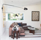 Designer wall lamp with double arm – adjustable wall light for living room, office, or bedroom