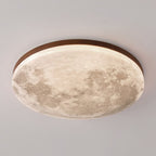 Nordic Wood & PVC Round LED Flush Mount Ceiling Light 1-light