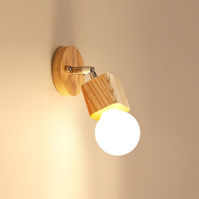 Winna Square Adjustable LED Wall Sconce Natural Metal/Wood