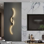 Lumor Modern Wave Design Wall Sconce Black/Gold Living Room