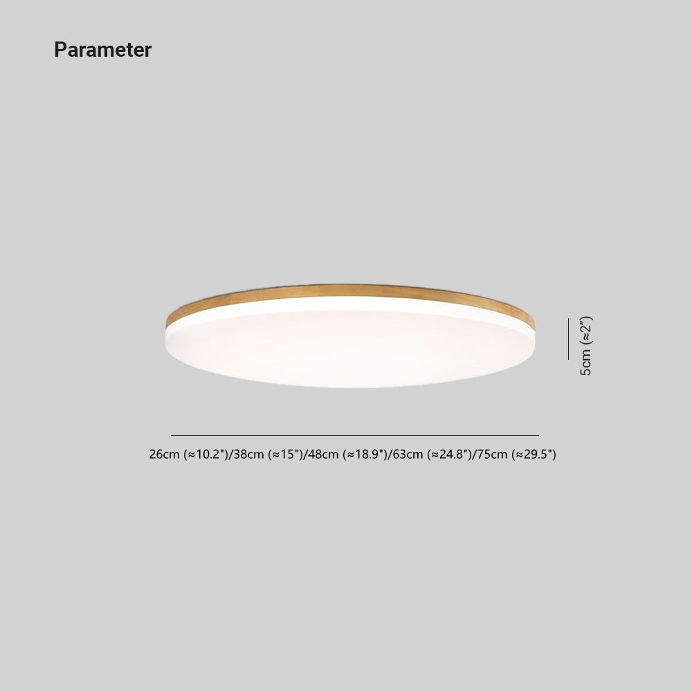 Muto Ceiling Light Wooden Bowl, White, Modern LED Living Room/Bedroom