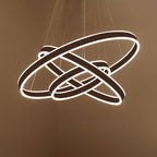 Black/Brown Ring Ceiling Pendant Contemporary 2/3/4 Lights Acrylic LED Chandelier in Warm/White Light