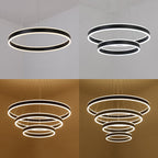 Black/Brown Ring Ceiling Pendant Contemporary 2/3/4 Lights Acrylic LED Chandelier in Warm/White Light