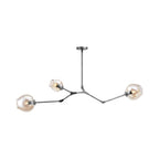 Bubble Chandelier Lighting Contemporary Glass 3/5 Heads Dining Room Adjustable Pendant Lamp in Black/Gold Finish