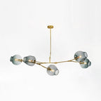 Bubble Chandelier Light Fixture with Ball Shade Modern Style Glass 5/6/7 Lights Black/Gold Finish Ceiling Lighting