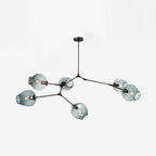Bubble Chandelier Light Fixture with Ball Shade Modern Style Glass 5/6/7 Lights Black/Gold Finish Ceiling Lighting